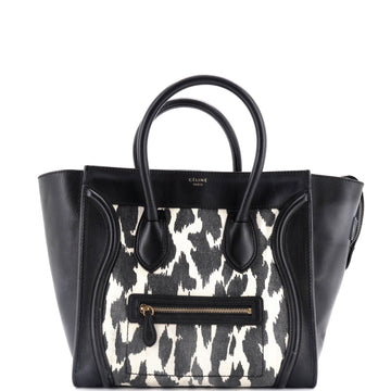 Celine Luggage Bag Printed Canvas and Leather Mini