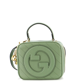 Gucci Blondie NM Top Handle Shoulder Bag Diagonal Quilted Leather