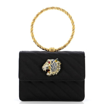 Gucci Rajah Broadway Top Handle Evening Bag Quilted Satin