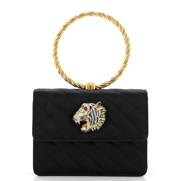 Gucci Rajah Broadway Top Handle Evening Bag Quilted Satin