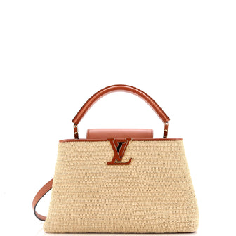 Louis Vuitton Capucines Bag Raffia with Leather PM