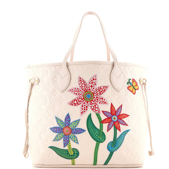 Louis Vuitton Neverfull NM Tote Yayoi Kusama Flowers Monogram Empreinte Leather MM
