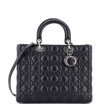 Christian Dior Lady Dior Bag Cannage Quilt Lambskin Large