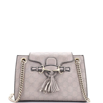 Gucci Emily Chain Flap Shoulder Bag Guccissima Leather Small