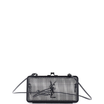 Saint Laurent Monogram Evening Cage Minaudiere Metal with Leather