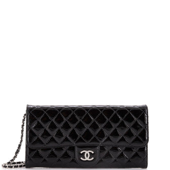 Chanel Brilliant Wallet on Chain Clutch Quilted Patent East West