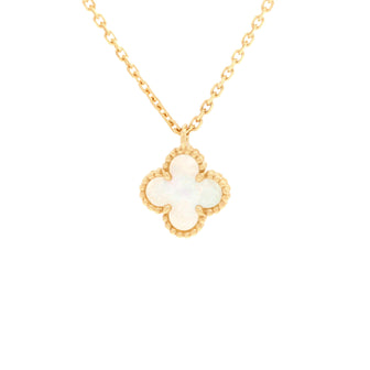 Van Cleef & Arpels Sweet Alhambra Pendant Necklace 18K Yellow Gold and Mother of Pearl