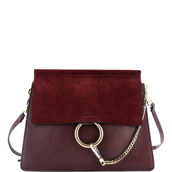 Chloe Faye Shoulder Bag Leather and Suede Medium