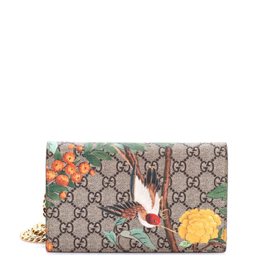 Gucci Chain Wallet Tian Print GG Coated Canvas