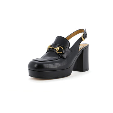 Gucci Women's Horsebit Platform Slingback Loafer Pumps Leather
