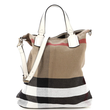 Burberry Ashby Bag House Check Canvas Medium