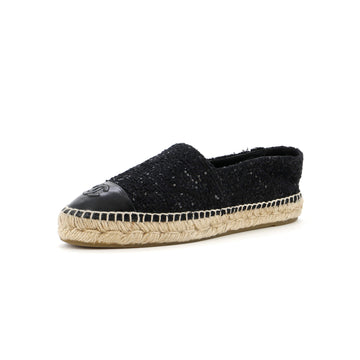 Chanel Women's CC Cap Toe Espadrilles Tweed with Leather