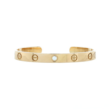 Cartier Love 1 Diamond Cuff Bracelet 18K Yellow Gold with Diamond