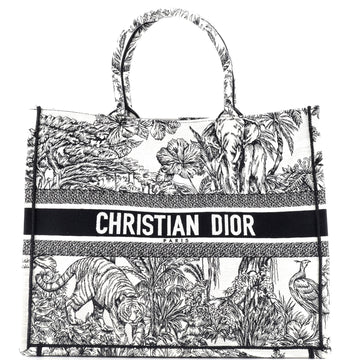 Christian Dior Book Tote Embroidered Canvas Large