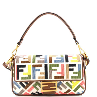 Fendi Baguette NM Bag Zucca Embroidered Canvas Medium