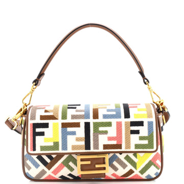 Fendi Baguette NM Bag Zucca Embroidered Canvas Medium