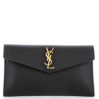 Saint Laurent Uptown Flap Wallet Leather Long