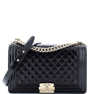 Chanel Boy Flap Bag Quilted Iridescent Glazed Calfskin New Medium