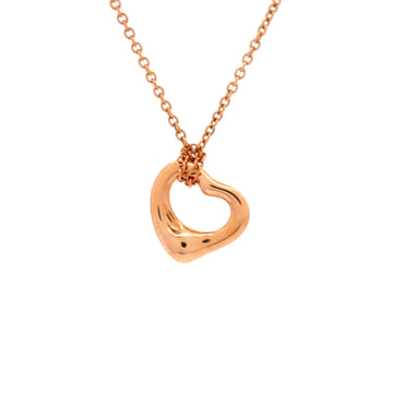 Tiffany & Co. Elsa Peretti Open Heart Pendant Necklace 18K Rose Gold 11mm