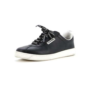 Chanel Women's Logo Laces CC Low-Top Sneakers Leather