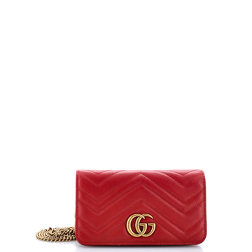 Gucci GG Marmont Chain Flap Bag Matelasse Leather Mini