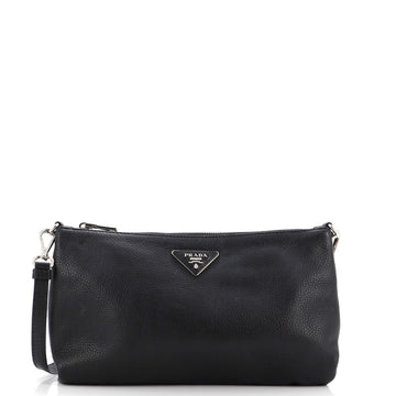 Prada Flat Zip Crossbody Bag Vitello Daino Mini