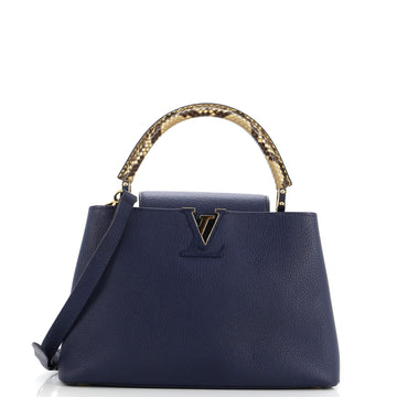 Louis Vuitton Capucines Bag Leather with Python PM
