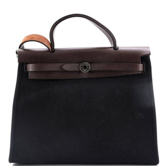 Hermes Herbag Zip Leather and Toile 31