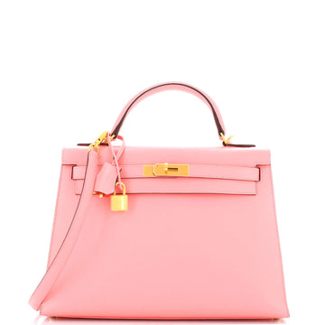 Hermes Kelly Handbag Bicolor Epsom with Brushed Gold Hardware 32