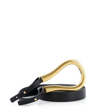 Bottega Veneta Double Strap Horsebit Buckle Belt Leather Wide
