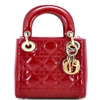 Christian Dior Lady Dior Chain Bag Cannage Quilt Patent Mini