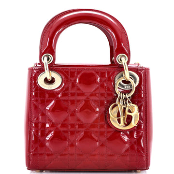 Christian Dior Lady Dior Chain Bag Cannage Quilt Patent Mini