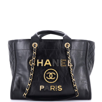 Chanel Deauville Tote Embellished Shiny Calfskin Medium