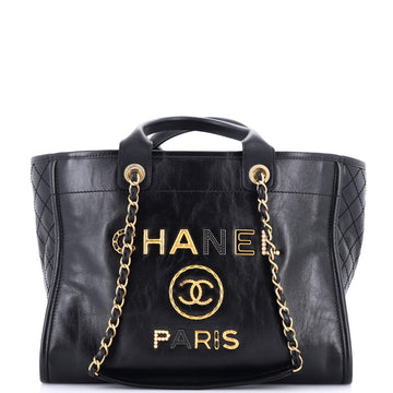 Chanel Deauville Tote Embellished Shiny Calfskin Medium
