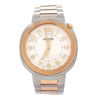 Hermes Cut Automatic Watch Stainless Steel and Rose Gold 36