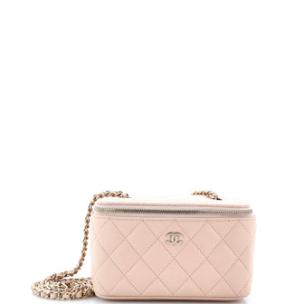 Chanel Classic Vanity Case with Chain Quilted Caviar Small