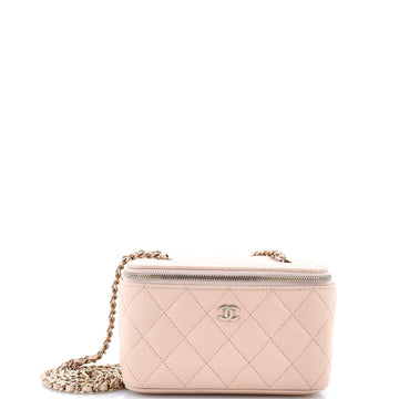 Chanel Classic Vanity Case with Chain Quilted Caviar Small