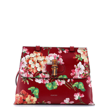 Gucci Bamboo Daily Top Handle Bag Blooms Print Leather Small