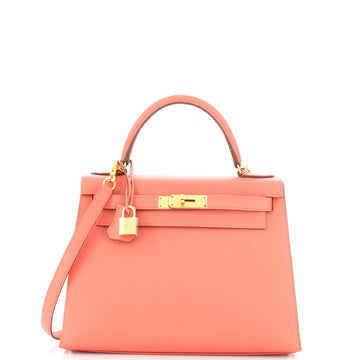 Hermes Kelly Handbag Pink Epsom with Gold Hardware 28