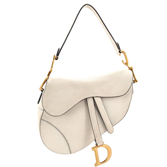 Christian Dior Saddle Handbag Leather Medium