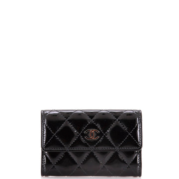 Chanel Classic Flap Card Case Quilted Patent