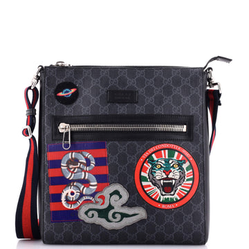 Gucci Night Courrier Zip Messenger GG Coated Canvas with Applique Medium