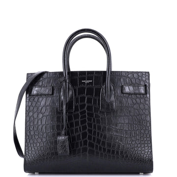 Saint Laurent Sac de Jour NM Bag Crocodile Embossed Leather Small