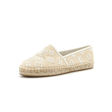 Louis Vuitton Women's Starboard Flat Espadrilles Monogram Embroidered Raffia