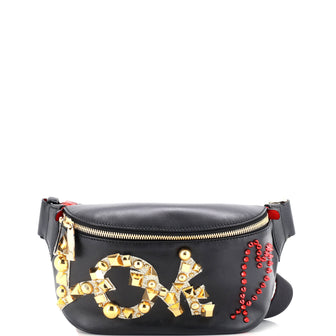 Christian Louboutin Mary Jane Love Waist Bag Embellished Leather