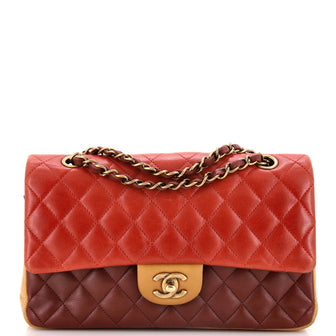 Chanel Tricolor Classic Double Flap Bag Quilted Lambskin Medium
