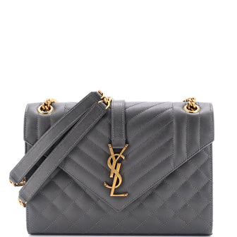 Saint Laurent Classic Monogram Envelope Satchel Mixed Matelasse Leather Medium