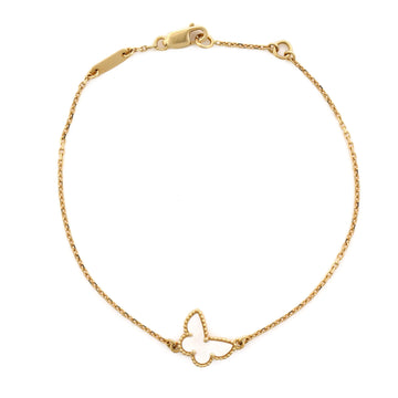 Van Cleef & Arpels Sweet Alhambra Butterfly Bracelet 18K Yellow Gold and Mother of Pearl