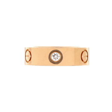 Cartier Love 3 Diamonds Band Ring 18K Rose Gold with Diamonds