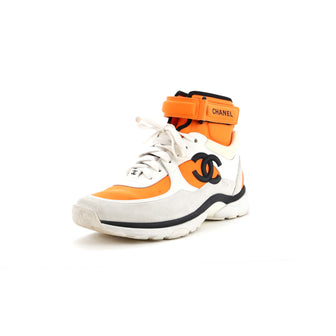 Chanel Women's CC High-Top Sneakers Leather and Neoprene
